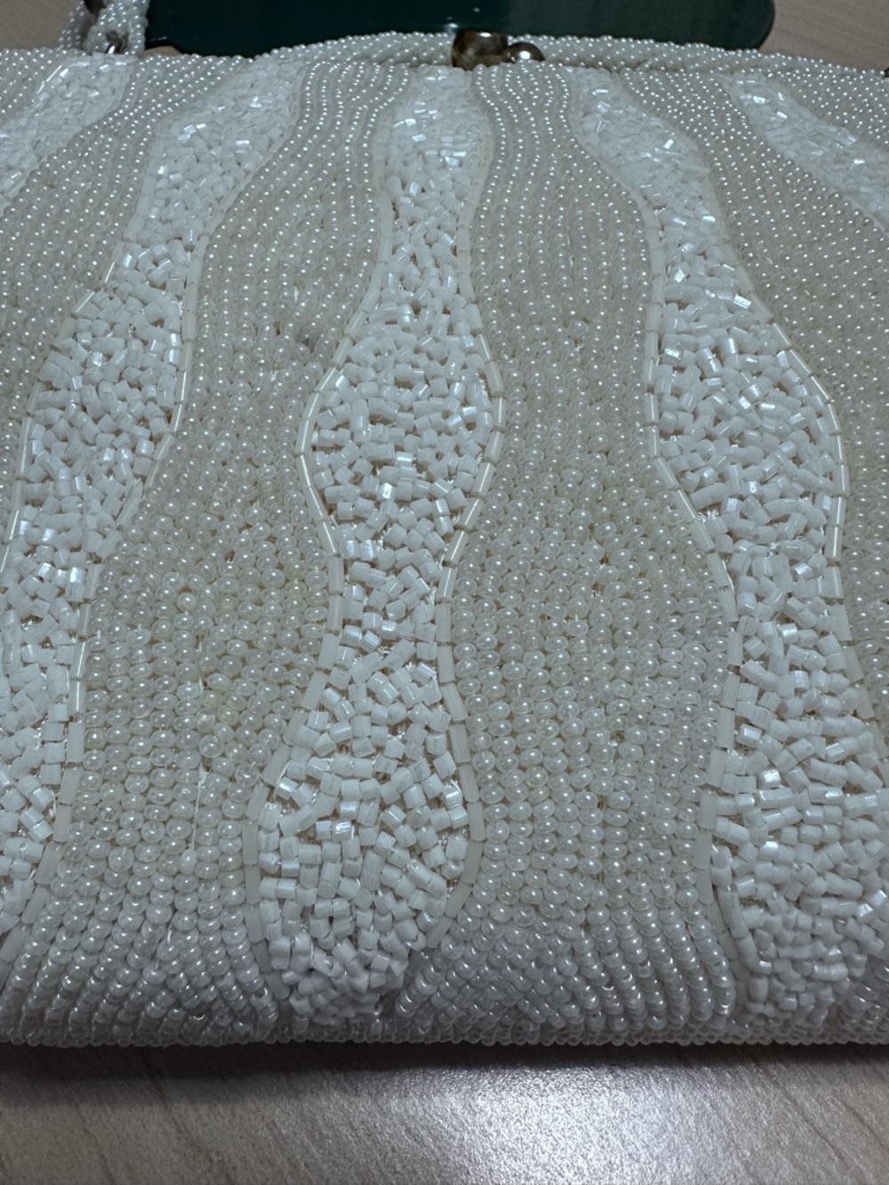 Ivory Beaded Evening Clutch